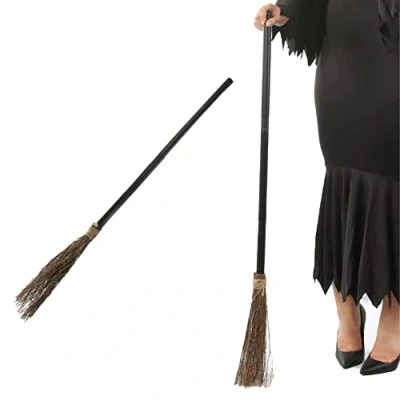 Image of Witch Halloween Broomstick 3 Piece Screwable Witch&#039;s Fancy Dress Costume Accessory Pack Of 1
