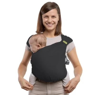 Image of Baby Wrap Carrier Slings, Easy to Wear Adjustable Soft Infant Hybrid for Boy or Girls, Carriers Newborn up 35 lbs, Boba Bliss (Charcoal Bliss)