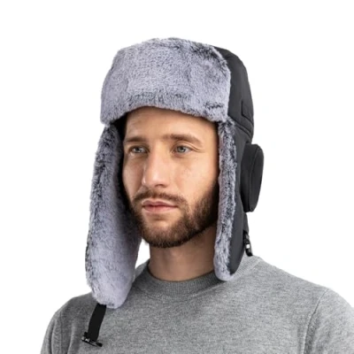 Image of Winter Bomber Ushanka Russian Hat Eskimo Fur Hunting Skiing Trapper Trooper Hats with Ear Flaps Men Womens Aviator Warm Snow Ski