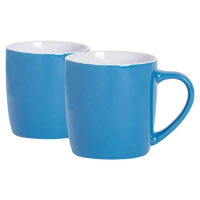 Image of 2x Blue 350ml Coloured Coffee Mugs By Argon Tableware