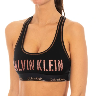 Image of Calvin Klein Womens Top Bra Black Cotton Size Small