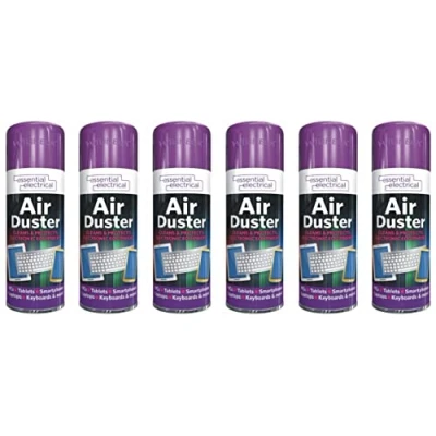 Image of Compressed Air Duster Spray Can Cleaner Electronics Keyboard 200ml x 6 Cans