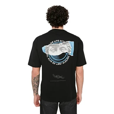 Image of Trendyol Man Relaxed fit Basic Crew Neck Knit T Shirt Black