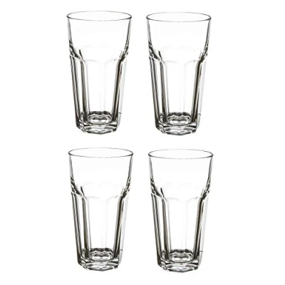 Image of Libbey Gibraltar Original Tall Cooler Glasses 16oz / 470ml Set of 4 47cl Hiball Glasses, Tumblers DuraTuff Glassware