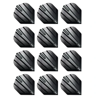 Image of RED DRAGON Hardcore Radical Black Flash Dart Flights 4 sets Per Pack (12 in total)