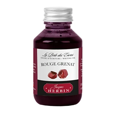 Image of Jacques Herbin 17029T Flacon d&#039;encre à écrire 100ml Stylo Plumes, stylos Roller Rouge grenat