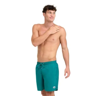 Image of Arena Men&#039;s Icons Solid Boxer Board Shorts, Green Lake, S
