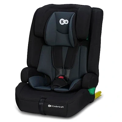 Image of Kinderkraft Safety FIX2 I Size 76 150 cm Car Seat, 15 Months 12 Years, Booster Child Isofix, Top Tether, Adjustable Headrest, Group 1 2 3, 5 Point Harness, Modular Insert, Black