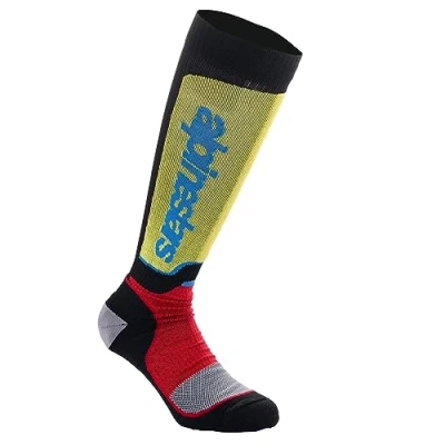 Image of Alpinestars Mx Plus Technical Socks, Black Red Light Blue, L