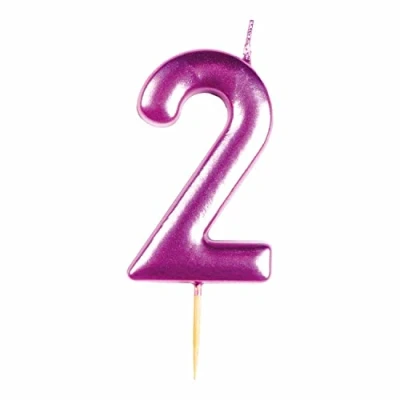 Image of amscan 9911835 Met Pink Numerical Candle 2