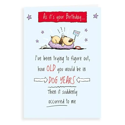 Image of Regal Publishing Humour Funny Birthday Card Old in dog years 7 x 5 inches