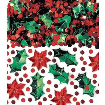 Image of Amscan 378634 Christmas Holly with Berries Party Table Confetti 70g