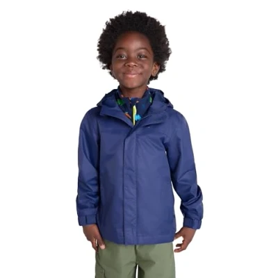 Image of Mountain Warehouse Torrent Kids Waterproof Rain Jacket Taped Seams Raincoat, Lightweight, Breathable, Girls &amp; Boys Rainwear For Autumn, Winter, Wet Weather Navy Size 3 4 Years