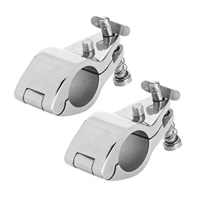 Image of EBTOOLS 2pcs Boat Hinged Upper Jaw Slide 316 Stainless Steel Marine Hardware Fittings Tip Style Bimini Top Hinge Rail Mount(22mm)
