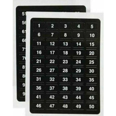 Image of 100 Number Stickers Labels 1 to Black Self Adhesive Numbered Sticky with White Numbers