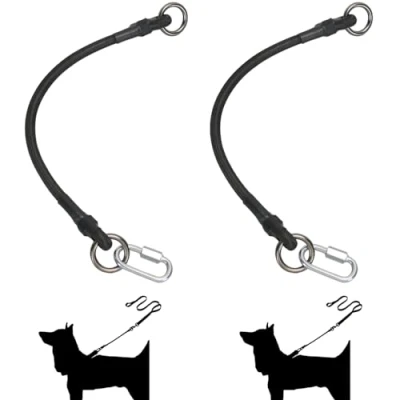 Image of 2PCS Dog Leash Extenders Shock Absorber Extension Anti Burst Lead Extender for Large and Medium Dogs Walking Running Training