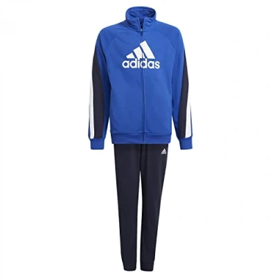 Image of Adidas GT0339 B BOS COT TS Tracksuit Top:bold blue/legend ink/white Bottom:LEGEND INK F17/WHITE 3 4Y