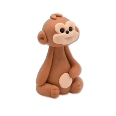 Image of Monkey Cake Topper Party Decoration Fondant Fabulous Edible Icing Great for Kids Boy Girl 10 Year Old Easy To Use Professional