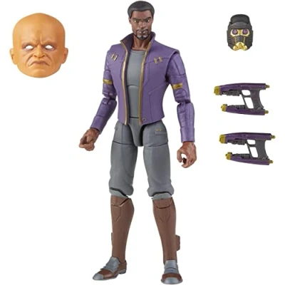 Image of Marvel Legends Series 15 cm Scale Action Figure Toy T&#039;Challa Star Lord, Premium Design, 1 Figure, 3 Accessories, and Build A Part, Multicolor