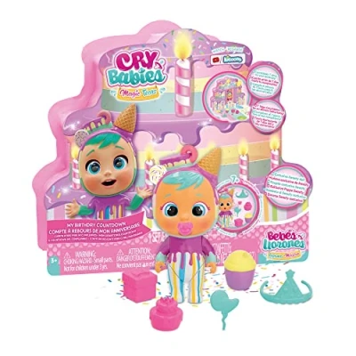 Image of Cry Babies Magic Tears, Sweety&#039;s Birthday Countdown Calendar to your with the exclusive Sweety doll and 6 Accessories Toy gift for boys girls +3 Years