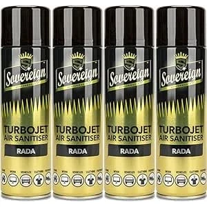 Image of SOVEREIGN Turbo Jet Air Sanitiser/Air freshener 500ML CANS (RADA, X4 TINS)