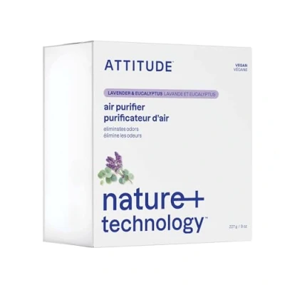 Image of ATTITUDE Air Purifier, Activated Carbon Freshener, Odor Remover, Plant and Mineral Based, Vegan, Lavender Eucalyptus, 227 grams