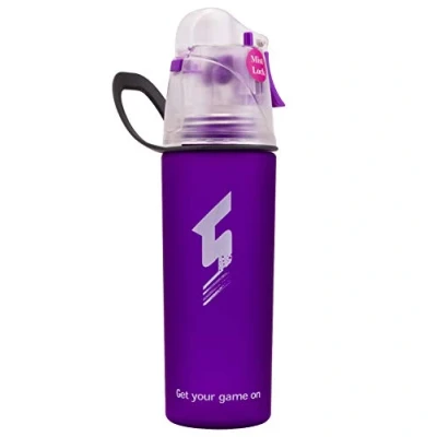 Image of Sports Water Bottle Drink Spray, BPA Free Quick Flow Opens with One Click Leakproof Cup for Cycling Fitness Camping Hiking Outdoor(Purple L)