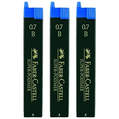 Image of Faber Castell for larger view drag mouse over the image pack of 5 super polymer fine leads 0.7HB 0.7 B