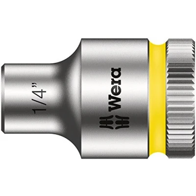 Image of Wera 05003569001 1/4 Inch 8790 HMB Zyklop Socket with Hexagon Drive Silver