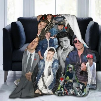 Image of Moonforever Blanket Josh Hutcherson Soft and Comfortable Wool Fleece Throw Blankets for Decor Sofa Office car Home,Cozy Plush Camping Yoga Travel Decoration Beach Gift
