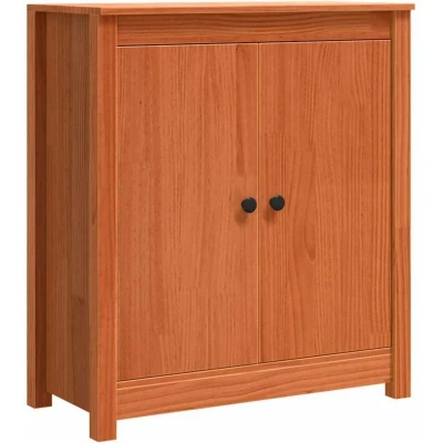 Image of Sideboard with Storage Door Brown 70 x 35 80 cm Solid pine wood Vidaxl
