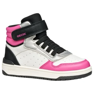 Image of Geox Washiba Hightop trainers for kids, Size: 13K, White/fuchsia shoes