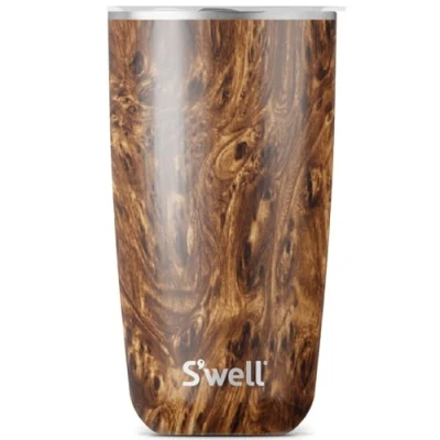 Image of S&#039;well Tumbler with Lid, 530ml, Azurite Marble, BPA/BPS Free Vacuum Triple Insulated and Leak Proof Travel Cup for Hot Cold Beverages, On The Go up to 12h Cold/4h Hot, Blue