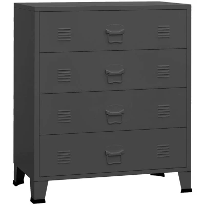 Image of vidaXL Industrial Drawer Cabinet Anthracite 78x40x93 cm Metal