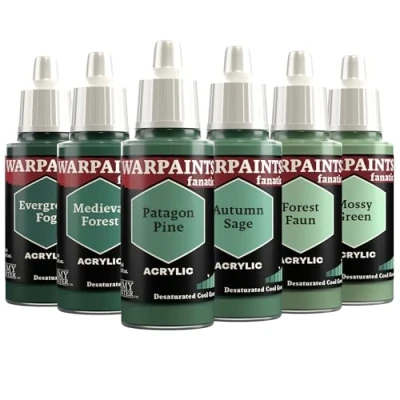 Image of The Army Painter, Warpaints Fanatic Flexible Triad: Desaturated Cool Greens, 6 x 18 ml acrylic paints Miniature quality hobby paint for Dungeons and Dragons (DnD) &amp; Warhammer Miniatures