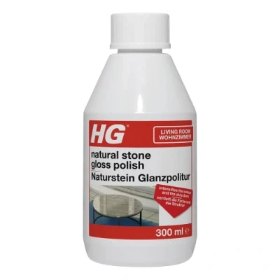 Image of HG Natural Stone Gloss Polish, Cleaner for Tabletops &amp; Furniture, Marble Granite Cleaner, Kitchen Quartz Worktop Stain Remover, High 300ml