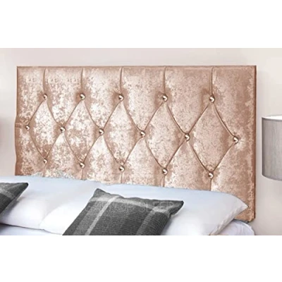 Image of Gallop Sleep Diamond Cut Crush Velvet Headboard for Divan Bed Bedroom Furniture (king Size 5 FEET, Height 20 INCHES, Champange)
