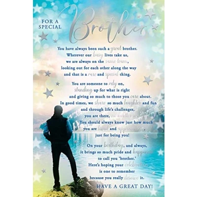 Image of for A Special Brother River Mountain Sentiments Happy Birthday Card Lovely Verse