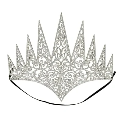 Image of Boland 44087 Queen Crown with Elastic Band, Tiara, Accessory, Ice Princess, Theme Party, Carnival