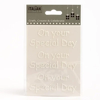 Image of 14cm On Your Special Day Self Adhesive Pearl Gem Craft Wedding Sticker (3 Pieces)