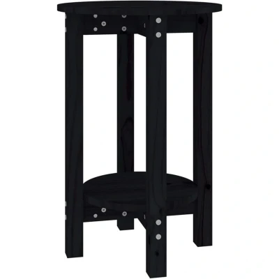 Image of vidaXL Coffee Table Black Ø 40x60 cm Solid Wood Pine