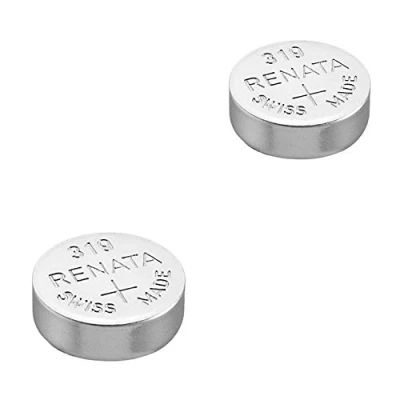 Image of 2 x Renata watch batteries, made in Switzerland, mercury free, 1.55 V button battery, long lasting, various models