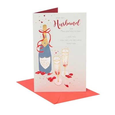 Image of UK Greetings Valentine&#039;s Day Card For Husband Celebratory Design