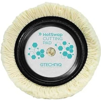 Image of Gtechniq Marine Hotswap Cutting Pad for Polishing Boats, Yachts, Powerboats and Jet Skis, 100% Natural Wool Non Vibrating Gelcoat Restorer