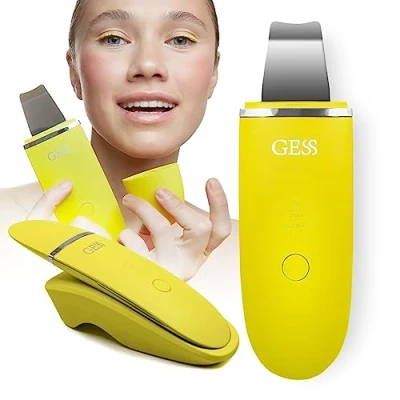 Image of GESS Exotic Ultrasonic Face Scrubber Spatula, 7 Procedures, Peeling Phonophoresis ION Cleaning Iontophoresis Chromotherapy Desincrustation, USB