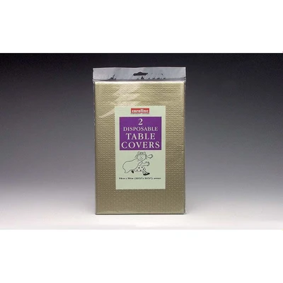 Image of Pack Of 2 GOLD Paper Table Covers (Caroline)(90cm x 90cm)