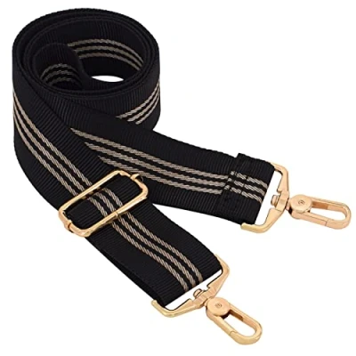 Image of Purse Straps Replacement Crossbody Wide Shoulder Strap Bag Adjustable Handbags Belts for Gift Women/Girls Black Stripe1