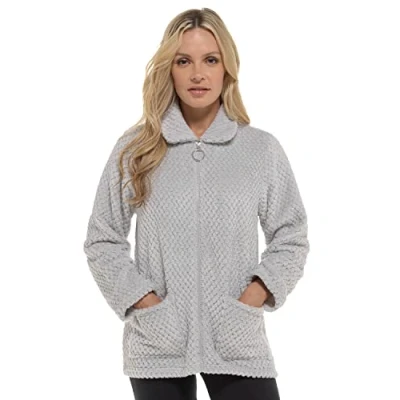 Image of Undercover Waffle Fleece Zip Bed Jacket LN1693 Grey 22 24