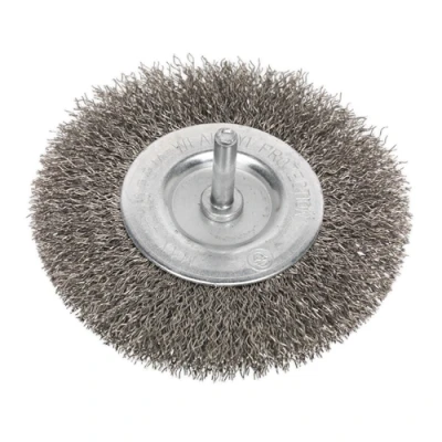 Image of Sealey Flat Wire Brush Stainless Steel 100mm with 6mm Shaft