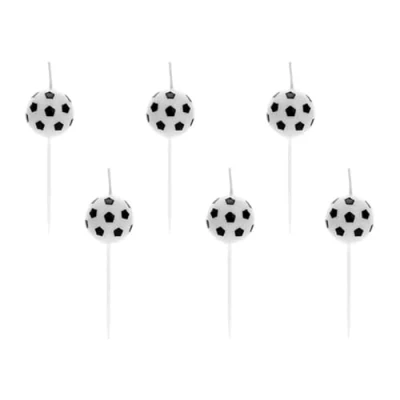 Image of Football Party Decorations For Kid&#039;s/Adult Birthday Parties and Themed Celebrations (Football Candles x 6)